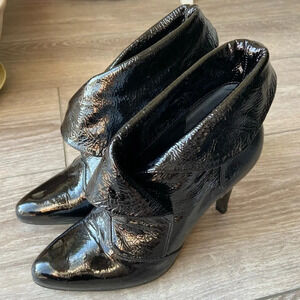 Arnold  Churgin Handmade Patent Leather Heeled Ankle Boots